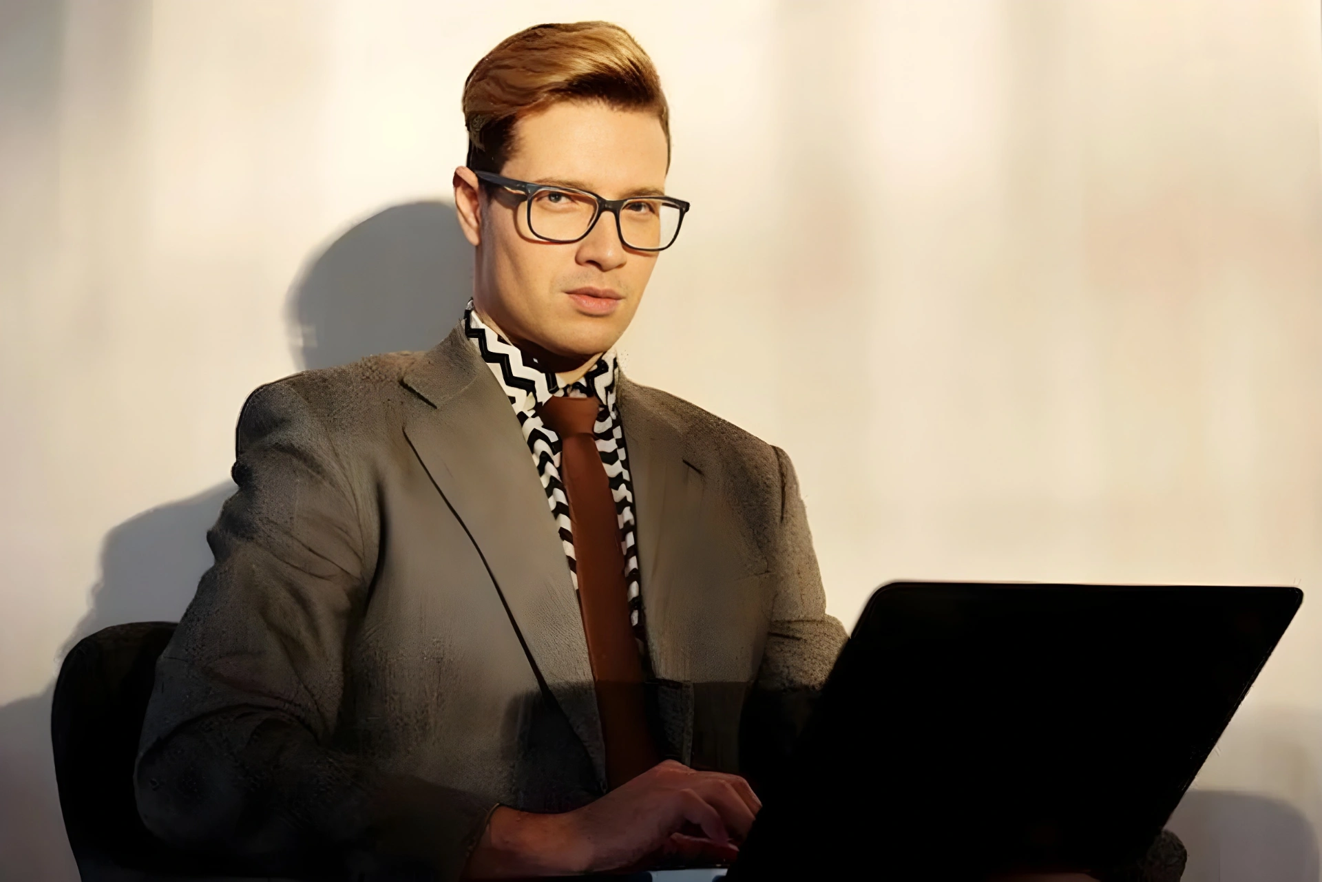 Professional working at desk