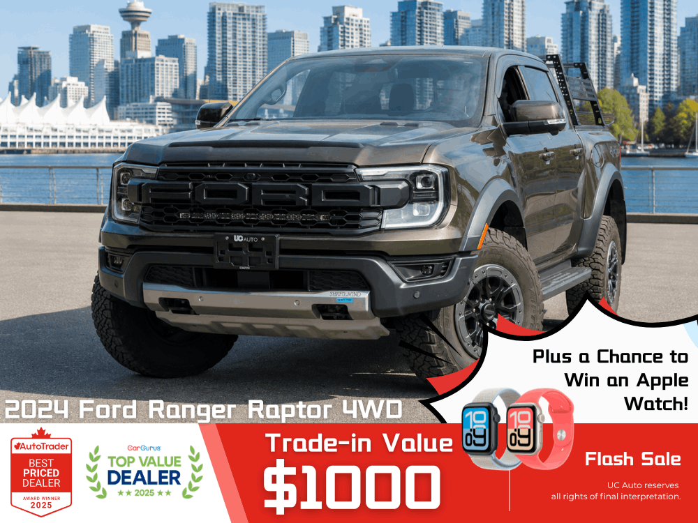 2024 Ford Ranger Raptor 4WD SuperCrew 5' Box/ NO ACCIDENT/ BC LOCAL